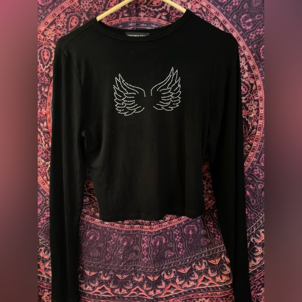 Streetwear Society Angel Rhinestone Shirt